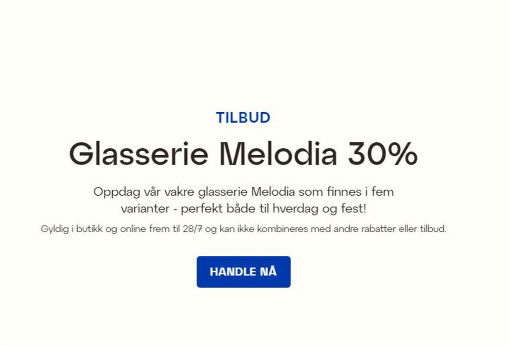 Lagerhaus-katalog | Glasserie Melodia 30% | 25.7.2024 - 8.8.2024