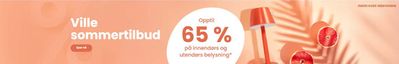 Tilbud fra Hjem og møbler i Ålesund | Opptil 65% på innendørs og utendørs belysning de lampegiganten | 26.7.2024 - 13.8.2024