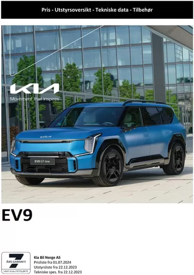 Tilbud fra Bil og motor | Kia EV9 de Kia | 4.9.2024 - 4.9.2025