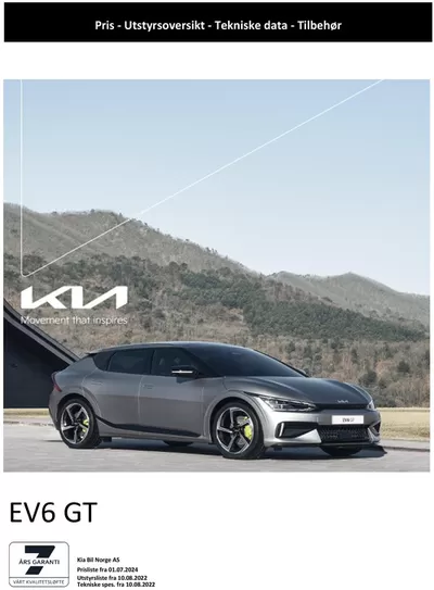 Tilbud fra Bil og motor i Sandnes | Kia EV6 GT de Kia | 4.9.2024 - 4.9.2025