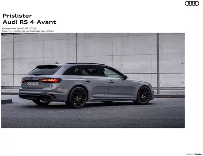 Tilbud fra Bil og motor i Skien | Audi - Prisliste RS 4. de Audi | 20.9.2024 - 20.9.2025