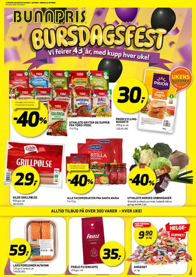 Bunnpris-katalog i Stavanger | Topptilbud for alle kunder | 11.10.2024 - 25.10.2024