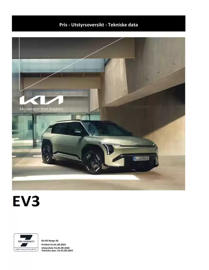 Kia-katalog i Sandefjord | Kia EV3 | 11.10.2024 - 11.10.2025