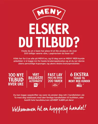 Tilbud fra Supermarkeder i Oslo | Meny Kundeavis de Meny | 27.10.2024 - 10.11.2024