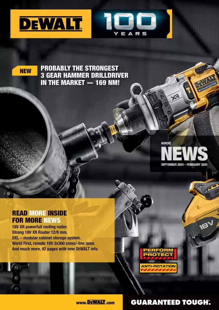 Dewalt-katalog | 100 years | 28.10.2024 - 28.2.2025