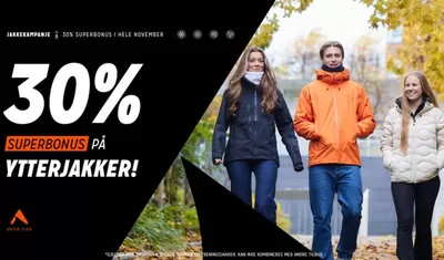 Tilbud fra Sport og Fritid i Drammen | 30% superbonus på ytterjakker! de Anton Sport | 6.11.2024 - 30.11.2024