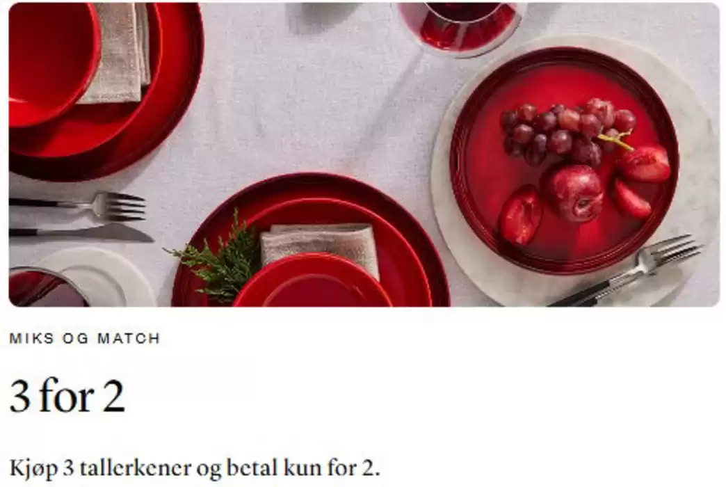 Le Creuset-katalog i Langevåg (Sula) | 3 for 2 på tallerkener | 8.11.2024 - 31.12.2024