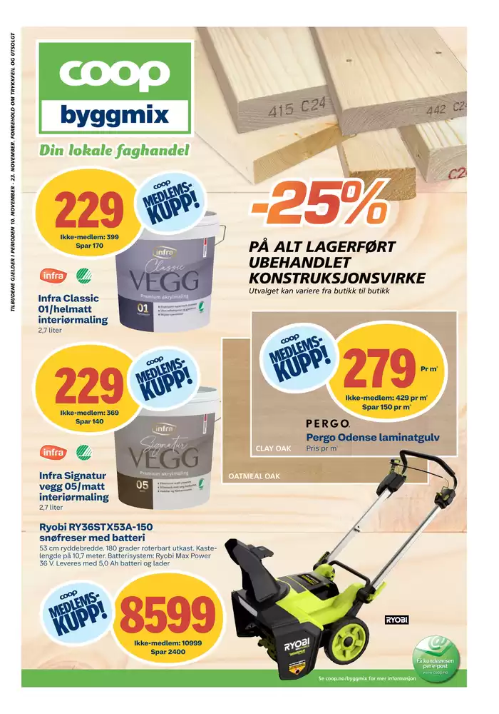 Coop Byggmix-katalog i Sandnes | Topptilbud for alle kunder | 11.11.2024 - 24.11.2024