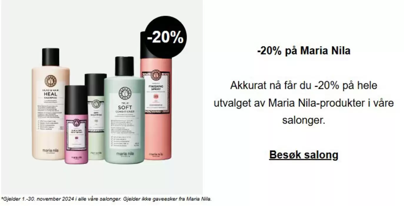 Nikita Hair-katalog i Trondheim | -20% på Maria Nila | 14.11.2024 - 30.11.2024