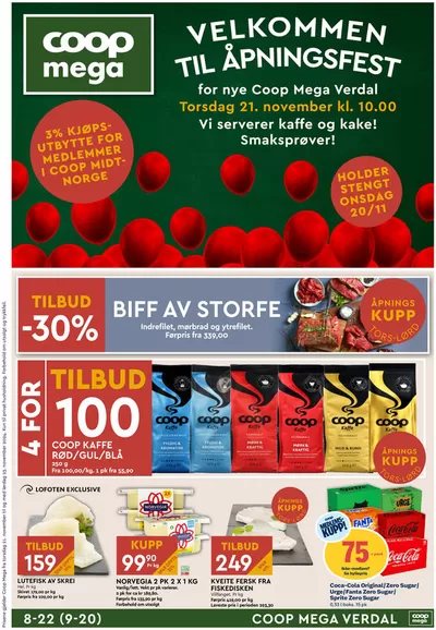 Tilbud fra Supermarkeder i Verdal | Flott tilbud for alle kunder de Coop Mega | 18.11.2024 - 24.11.2024