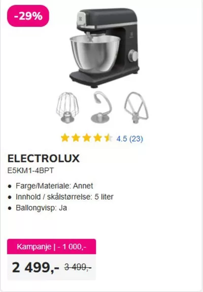 Tilbud fra Elektronikk og hvitevarer | Electrolux de Tretti | 20.11.2024 - 4.12.2024