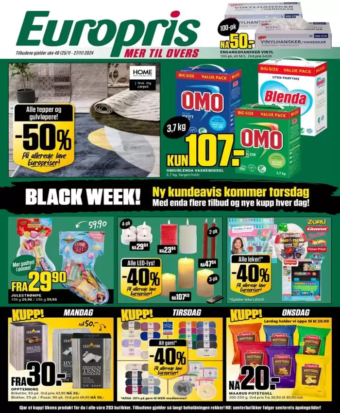 Europris-katalog i Østerås | Europris DM 48-24 mandag MYBRING | 24.11.2024 - 8.12.2024