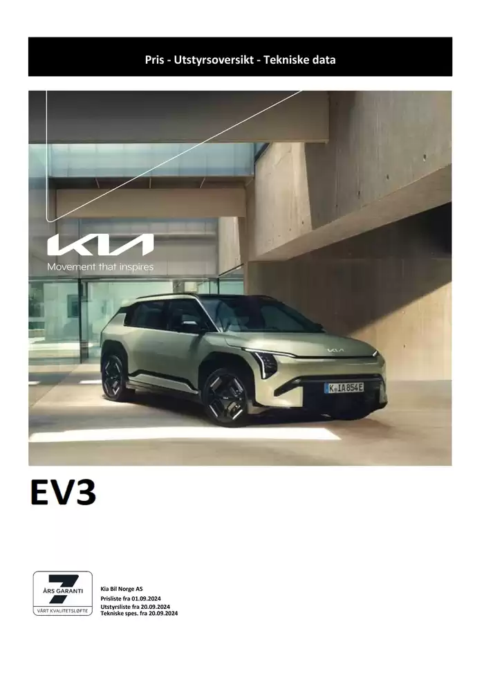 Kia-katalog i Skien | Kia EV3 | 27.11.2024 - 27.11.2025