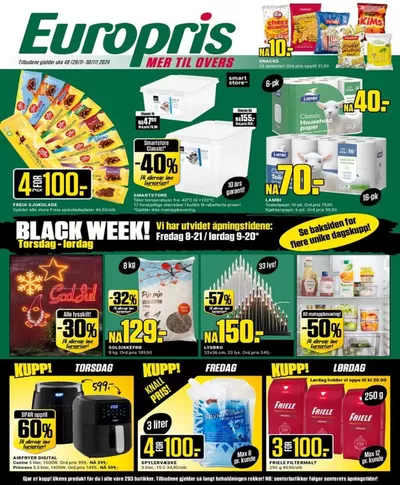 Europris-katalog i Billingstad | Europris DM 48-24 Black Friday MYBRING | 28.11.2024 - 12.12.2024