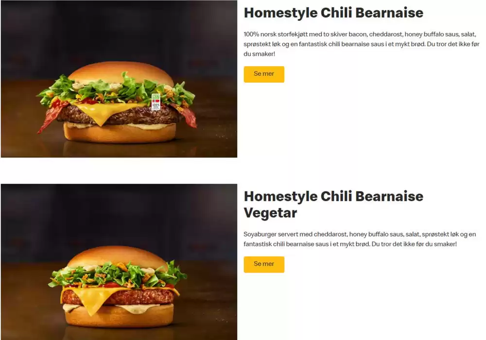 McDonald's-katalog i Skien | Homestyle Chili Bearnaise | 28.11.2024 - 12.12.2024