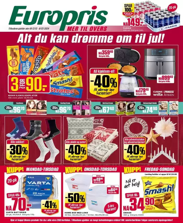 Europris-katalog i Billingstad | Europris DM 49-24 MYBRING | 1.12.2024 - 15.12.2024