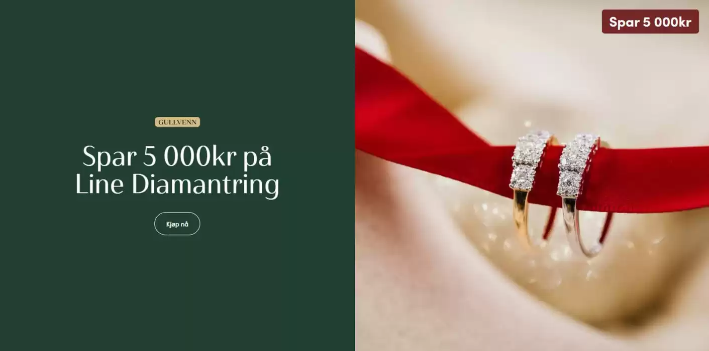 Juvelen-katalog i Skien | Spar 5 000kr på Line Diamantring | 3.12.2024 - 24.12.2024