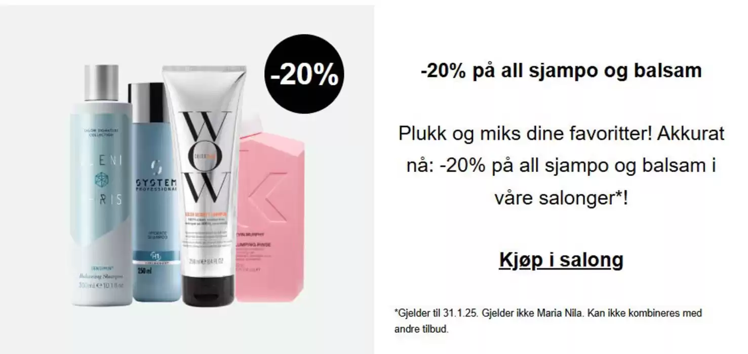 Sayso-katalog i Bergen | -20% på all sjampo og balsam | 3.1.2025 - 31.1.2025