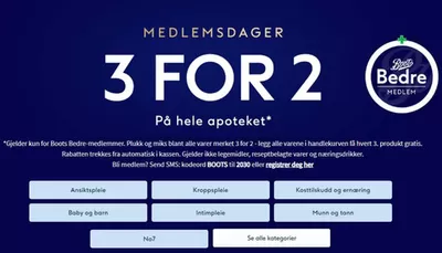 Tilbud fra Helse og skjønnhet i Horten | 3 for 2 de Boots Apotek | 20.3.2025 - 23.3.2025