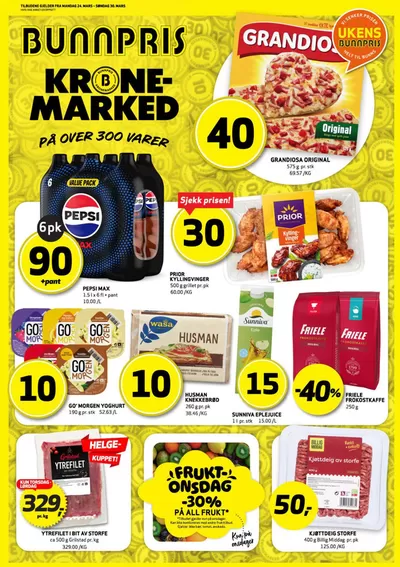 Tilbud fra Supermarkeder i Molde | Flotte rabatter på utvalgte produkter de Bunnpris | 24.3.2025 - 30.3.2025