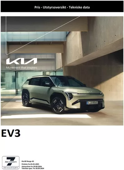 Kia-katalog i Bergen | Kia EV3 | 25.3.2025 - 25.3.2026