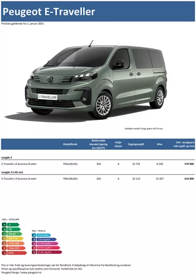 Tilbud fra Bil og motor i Sandefjord | Last ned prisliste for nye Peugeot E-Traveller de Peugeot | 25.3.2025 - 25.3.2026