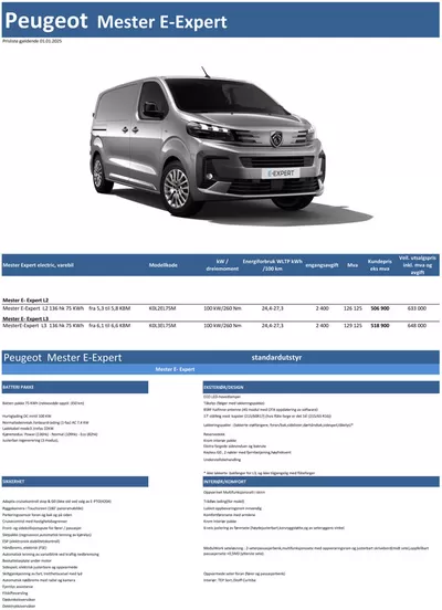 Tilbud fra Bil og motor i Sandefjord | Last ned prisliste for Peugeot e-Expert de Peugeot | 25.3.2025 - 25.3.2026