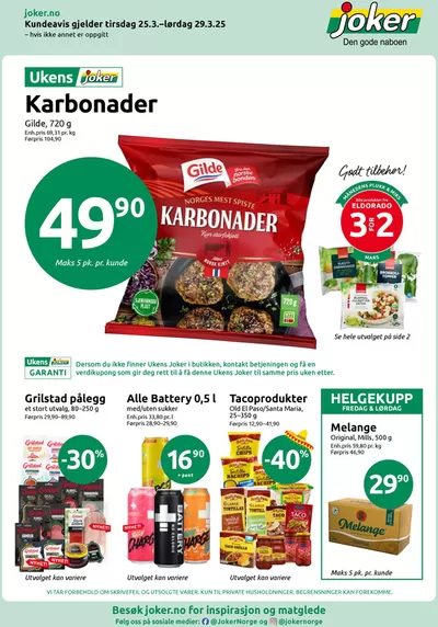 Joker-katalog i Sarpsborg | Joker Kundeavis | 25.3.2025 - 29.3.2025