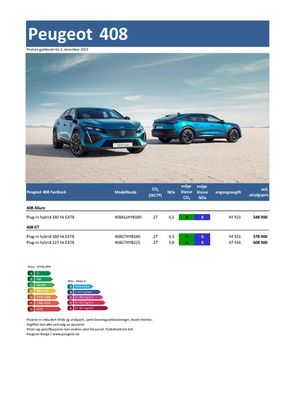 Peugeot-katalog i Drammen | Last ned prisliste for nye Peugeot 408 | 30.10.2023 - 30.10.2024