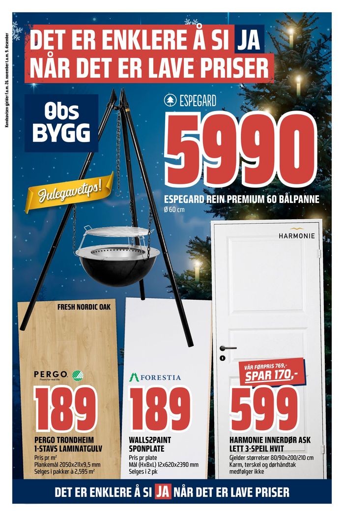 Obs Bygg-katalog | Medlemskupp på ekte norsk edelgran | 1.12.2023 - 9.12.2023