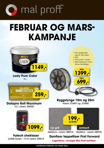Tilbud fra Bygg og hage | Februar Og Mars - Kampanje de Mal Proff | 16.2.2024 - 31.3.2024