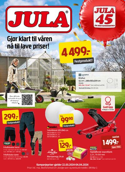 Jula-katalog i Gjøvik | Gjør klart til våren nå til lave priser! | 22.3.2024 - 4.4.2024