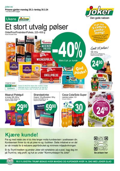 Tilbud fra Supermarkeder i Sandvika | Joker Kundeavis de Joker | 25.3.2024 - 8.4.2024