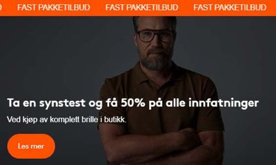 Tilbud fra Helse og skjønnhet i Ålesund | Ta en synstest og få 50% på alle innfatninger de Synsam | 26.3.2024 - 30.3.2024