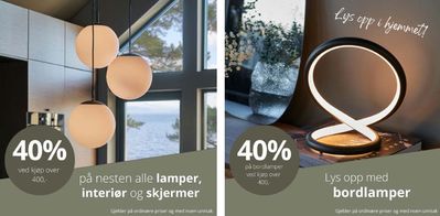 Tilbud fra Hjem og møbler i Drammen | Salg 40% de Lampehuset | 28.3.2024 - 8.4.2024