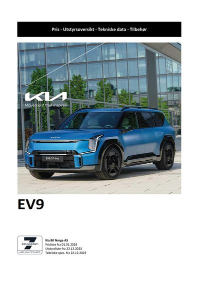 Tilbud fra Bil og motor | EV9 de Kia | 6.4.2024 - 6.4.2025