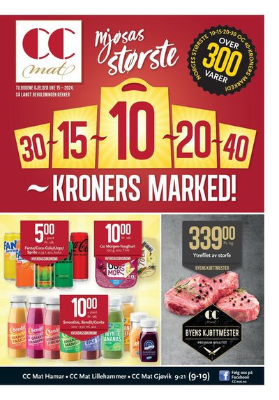Tilbud fra Supermarkeder i Gjøvik | Kroners Marked! de CC Mat | 7.4.2024 - 21.4.2024