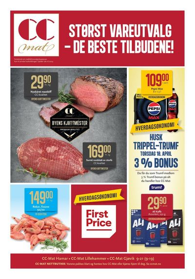 Tilbud fra Supermarkeder i Hamar | CC Mat Storst Vareutvalg - De Beste Tilbudene! de CC Mat | 14.4.2024 - 28.4.2024