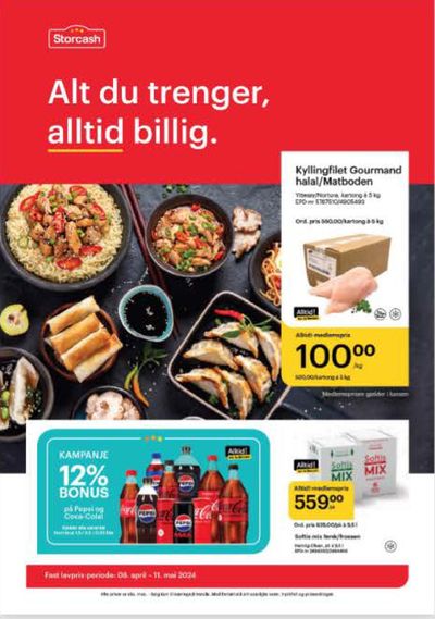 Tilbud fra Supermarkeder i Rolvsøy | Alt Du Trenger, Alltid Billig de Storcash | 15.4.2024 - 11.5.2024