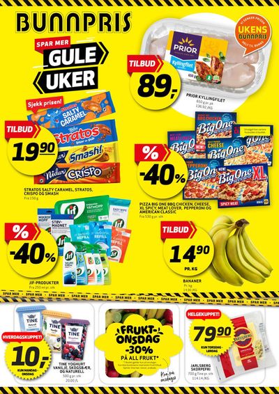 Tilbud fra Supermarkeder i Ålesund | Spar mer gule uker de Bunnpris | 16.4.2024 - 30.4.2024