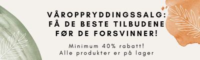 Tilbud fra Hjem og møbler i Stavanger | Minimum 40% rabatt! Alle produkter er på lager de Glass & Interior | 17.4.2024 - 21.4.2024