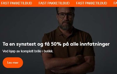 Tilbud fra Helse og skjønnhet i Ålesund | Ta en synstest og få 50% på alle innfatninger de Synsam | 18.4.2024 - 21.4.2024