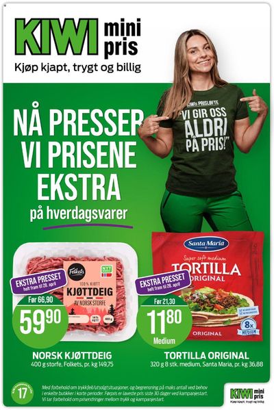 Tilbud fra Supermarkeder i Kongsberg | Kiwi Kjøp kjapt, trygt og billig de Kiwi | 22.4.2024 - 28.4.2024
