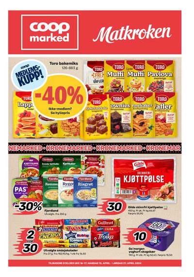 Tilbud fra Supermarkeder i Øvre Årdal | Coop Marked Kundeavis de Coop Marked | 15.4.2024 - 28.4.2024
