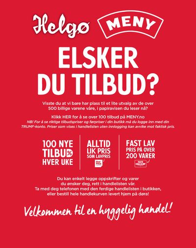 Meny-katalog i Hundvåg | Meny Kundeavis Helgø | 25.4.2024 - 9.5.2024