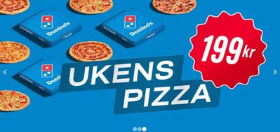 Tilbud fra Restauranter og caféer | Ukens Pizza de Domino's Pizza | 26.4.2024 - 28.4.2024