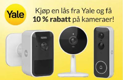 Tilbud fra Elektronikk og hvitevarer i Oslo | Kjøp en lås fra Yale og få 10% rabatt på kameraer! de Kjell & Company | 3.5.2024 - 15.5.2024