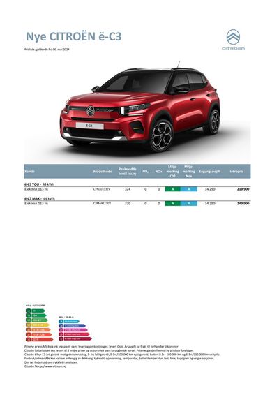 Tilbud fra Bil og motor i Vågå | Citroën NYE Ë-C3 de Citroën | 8.5.2024 - 22.5.2024