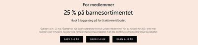 Tilbud fra Klær, sko og tilbehør i Fosnavåg | For medlemmer 25% på barnesortimentet de Lindex | 9.5.2024 - 12.5.2024