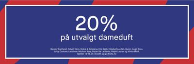 Tilbud fra Helse og skjønnhet i Eidsnes | 20% på utvalgt dameduft de Kicks | 14.5.2024 - 16.5.2024
